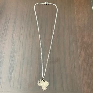 Vintage Venezuela Map Shape Necklace